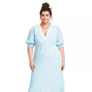 RIXO for Target - Blue Floral Puff Sleeve Dress